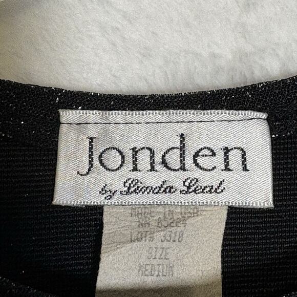 Vtg Sleeveless Tank Top Women's Size M Black Sparkle Glitter 90s Y2K Glam Party - Picture 3 of 7